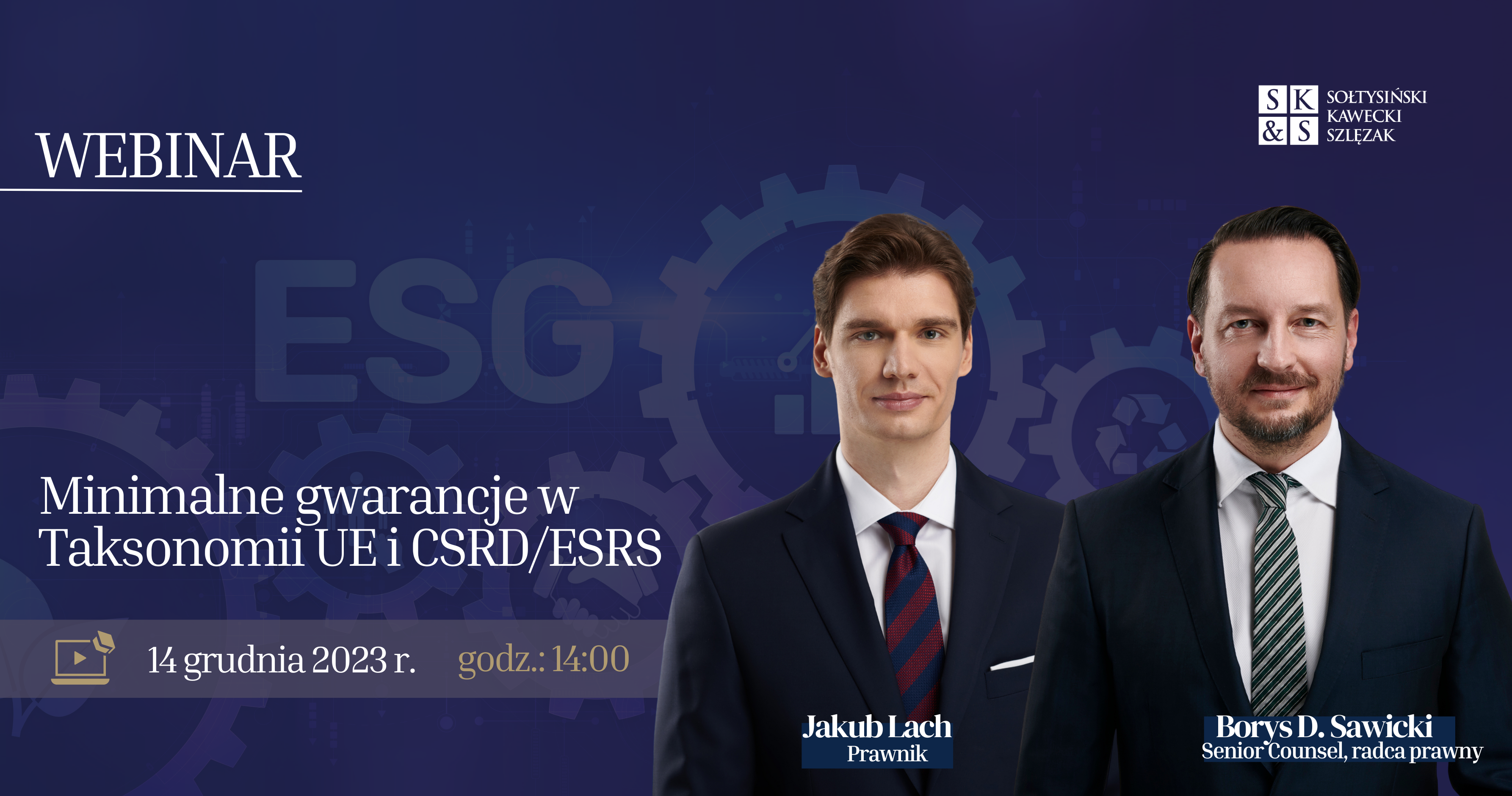 Join the next webinar on ESG challenges by Sołtysiński Kawecki & Szlęzak!