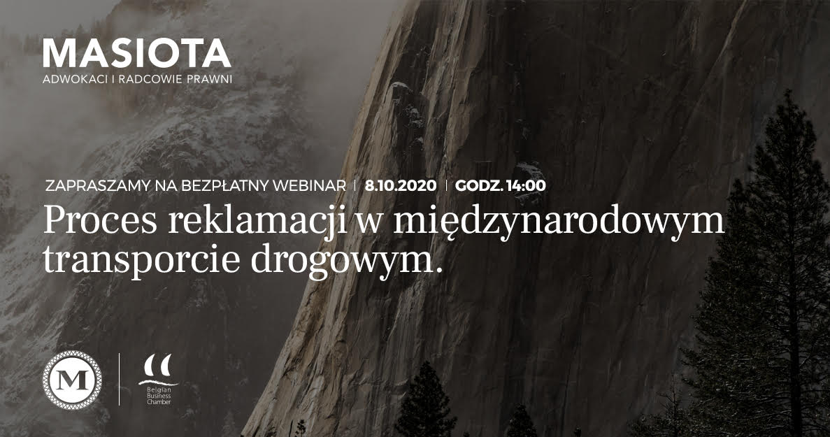Reklamacje w międzynarodowym transporcie drogowym - webinar