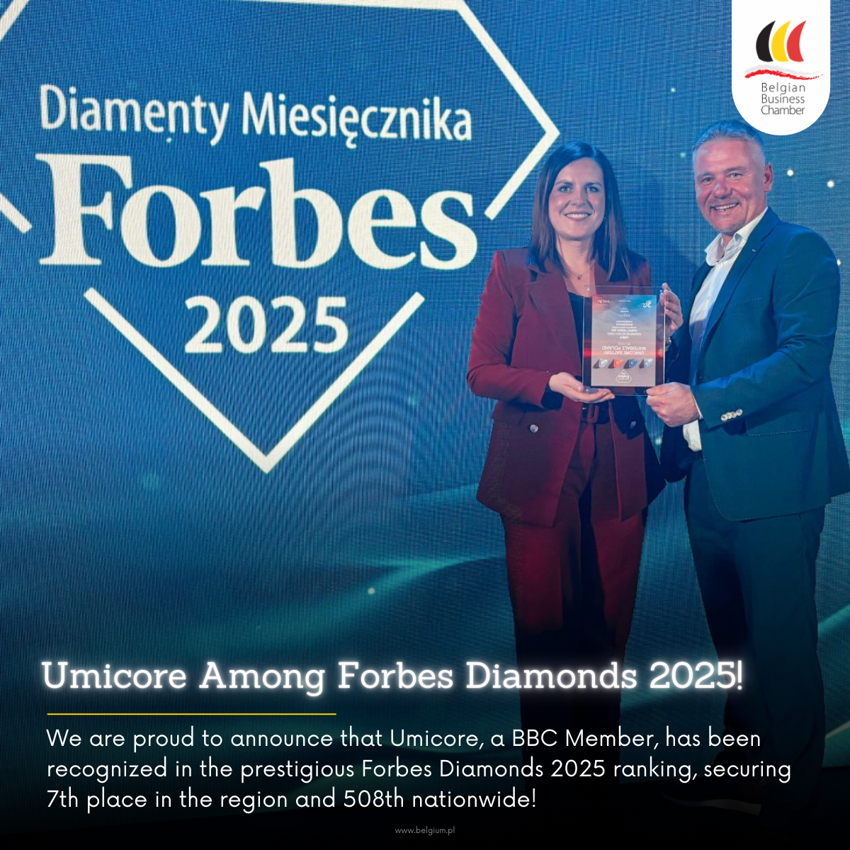 Umicore Recognized in Forbes Diamonds 2025 Ranking!